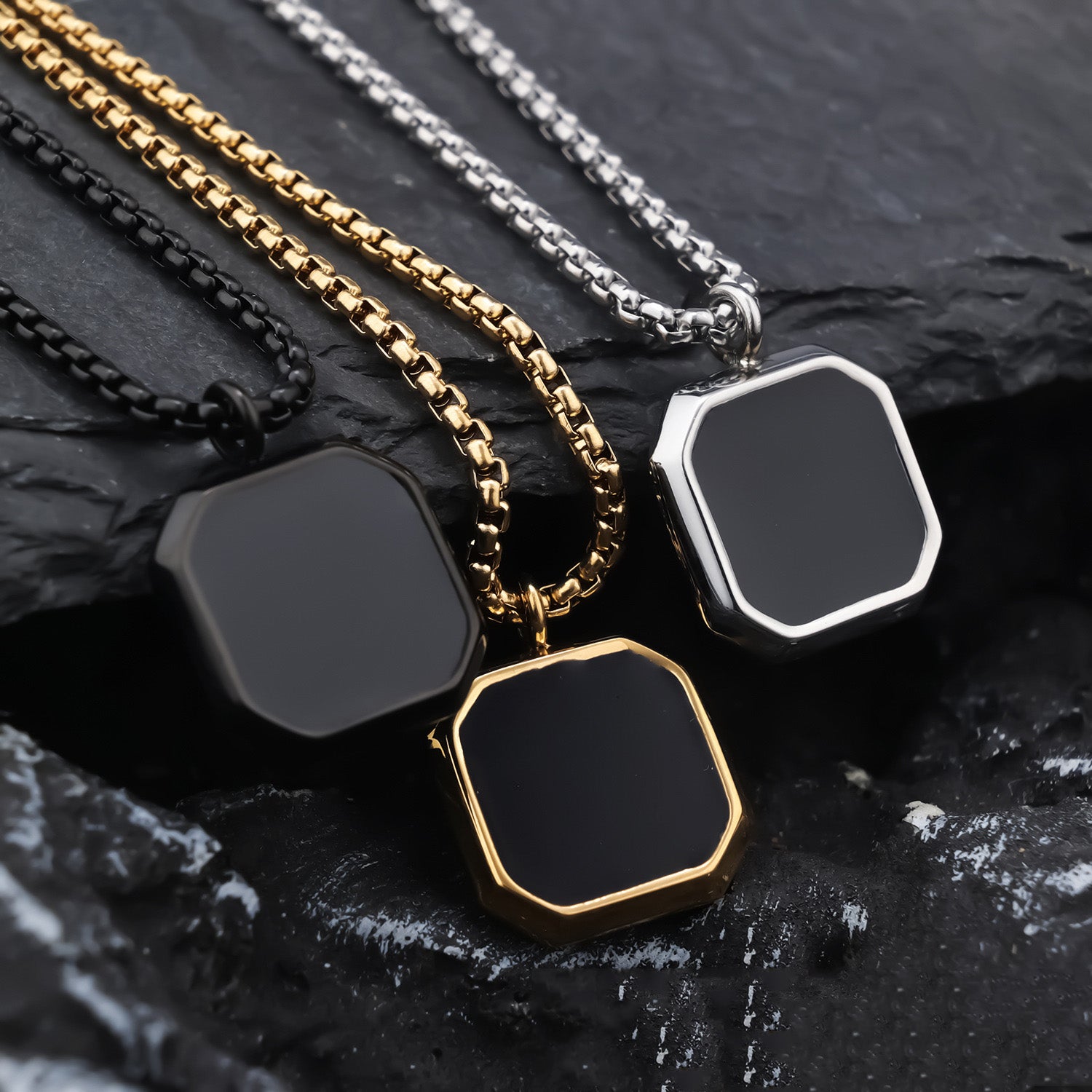 Geometric Square Stainless Steel Necklace