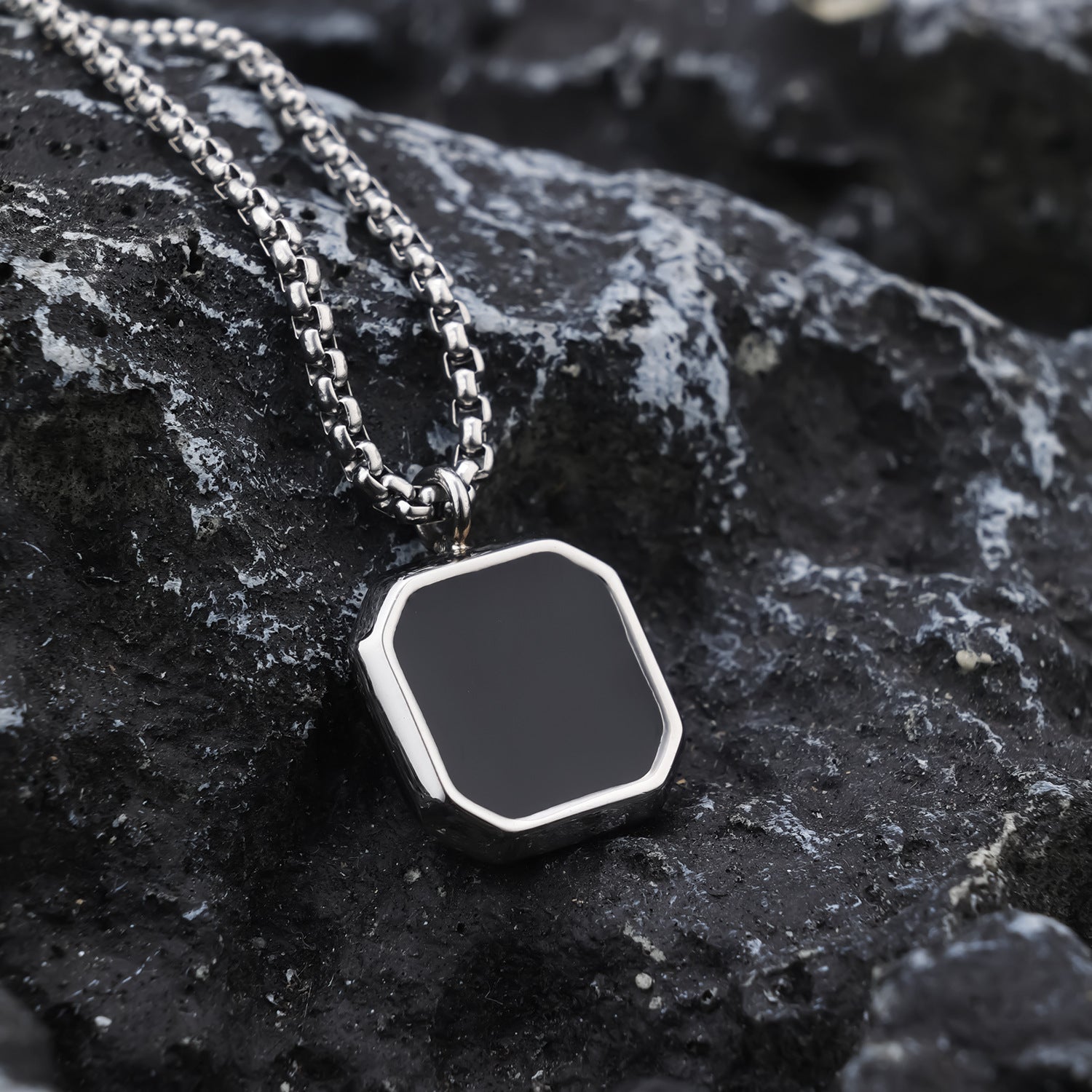 Collier en acier inoxydable avec chaîne cubaine