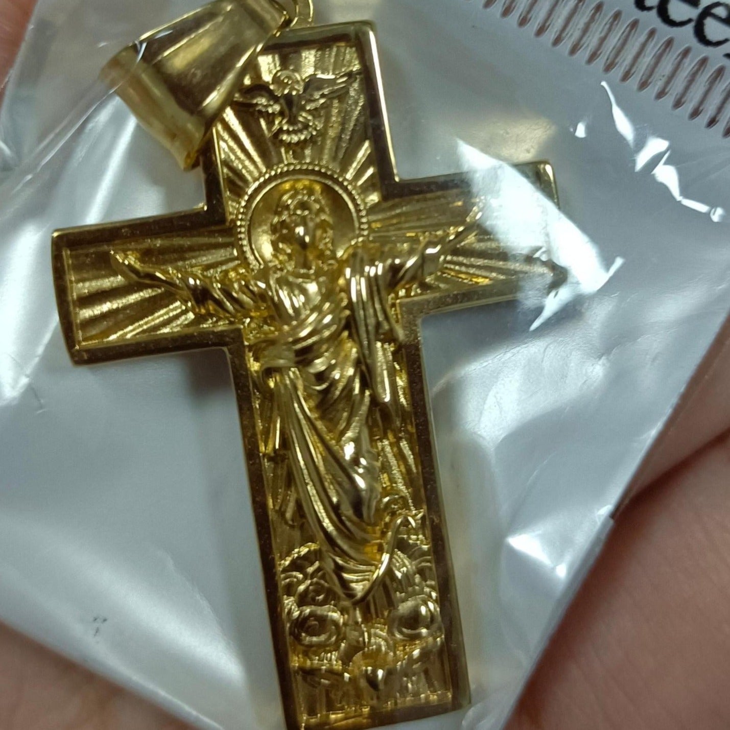 Gold Cross Crucifix Pendant Necklace