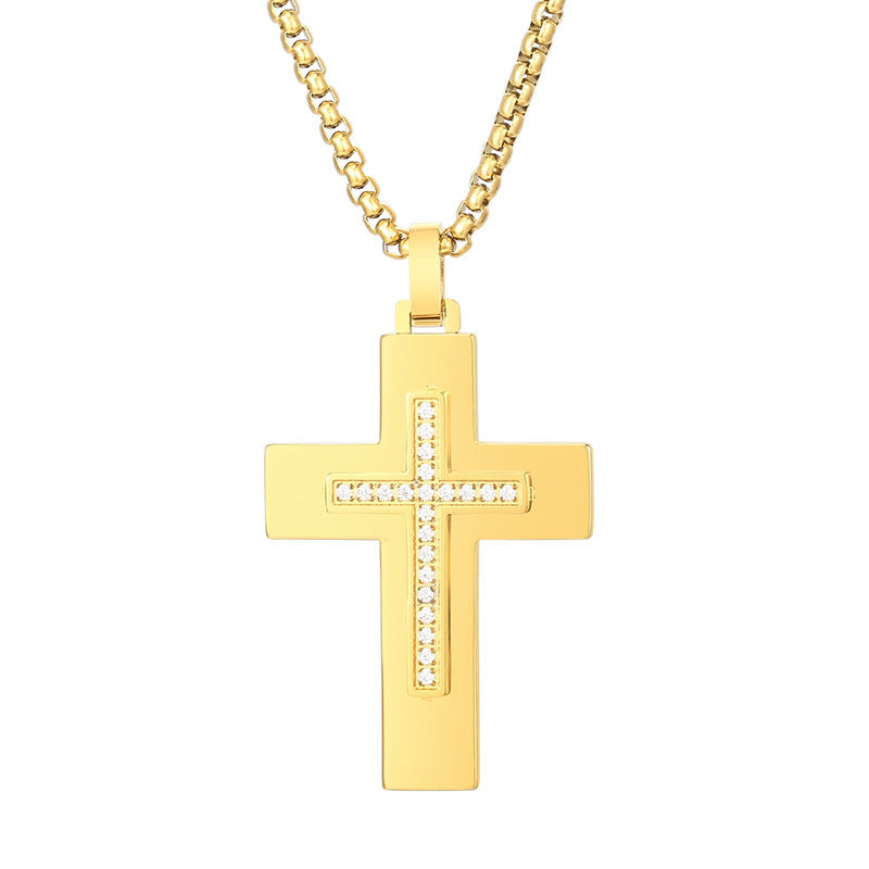 Diamond Cross Stainless Steel Pendant - VRAFI