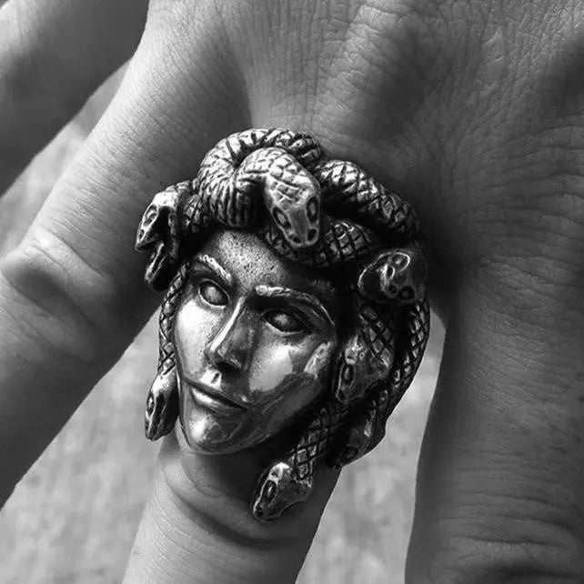 Greek Mythology Gorgon Monster Medusa Beast Ring - Vrafi Jewelry