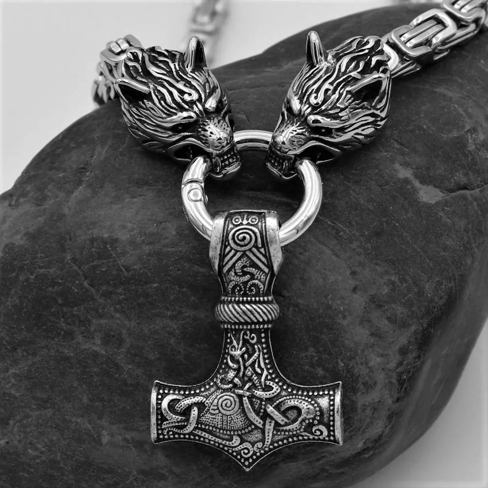 Hammer Stainless Steel King Necklace - Vrafi Jewelry