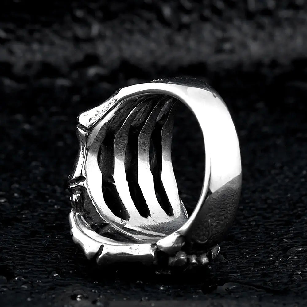 Hand Bone Stainless Steel Skull Ring - Vrafi Jewelry