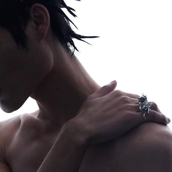 Heavy Metal Chain Open Ring