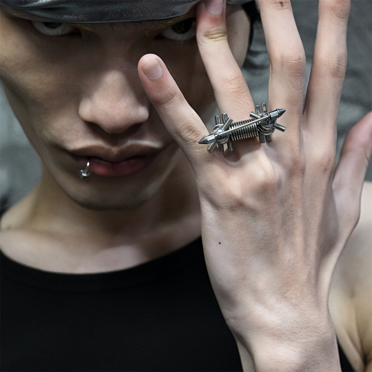 Hardcore Mechanical Style Open Ring