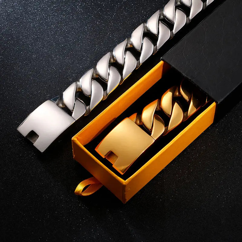 Heavy Curb Link Stainless Steel Bracelet VRAFI