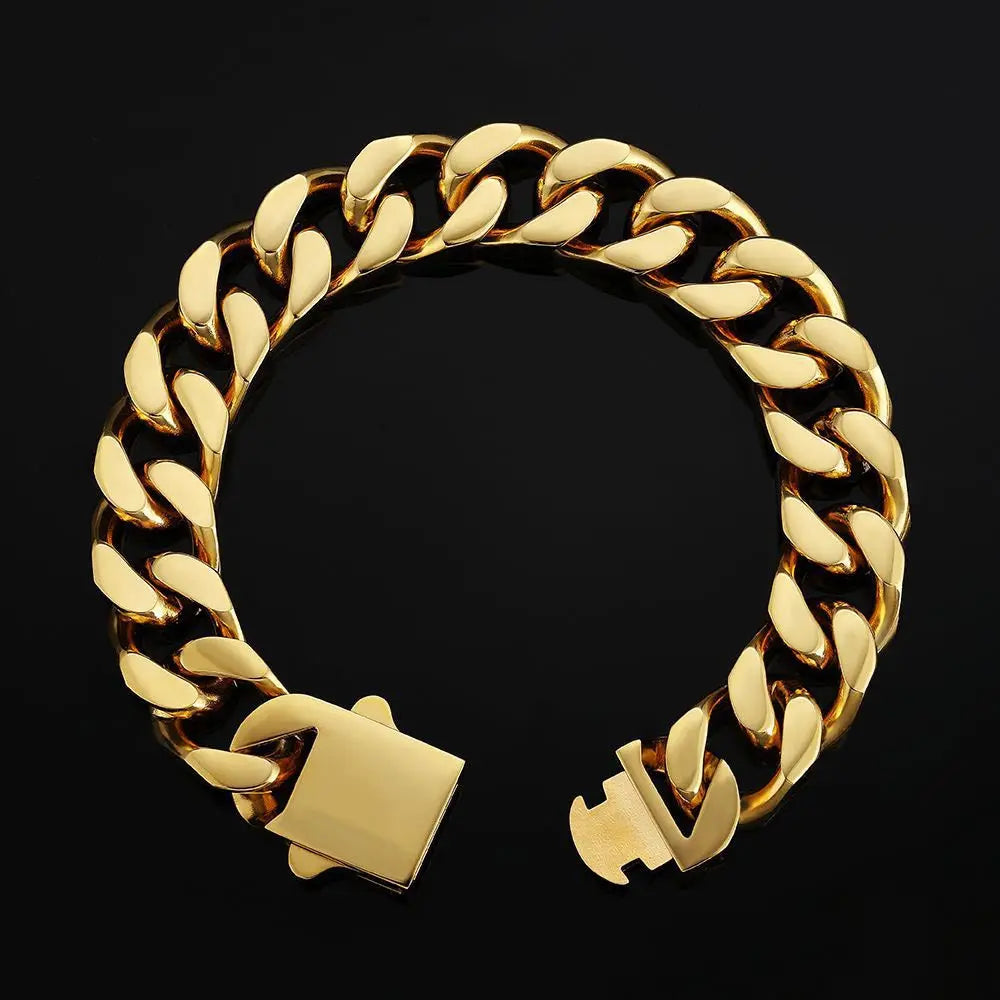 Heavy Miami Chain Shiny Stainless Steel Bracelet VRAFI