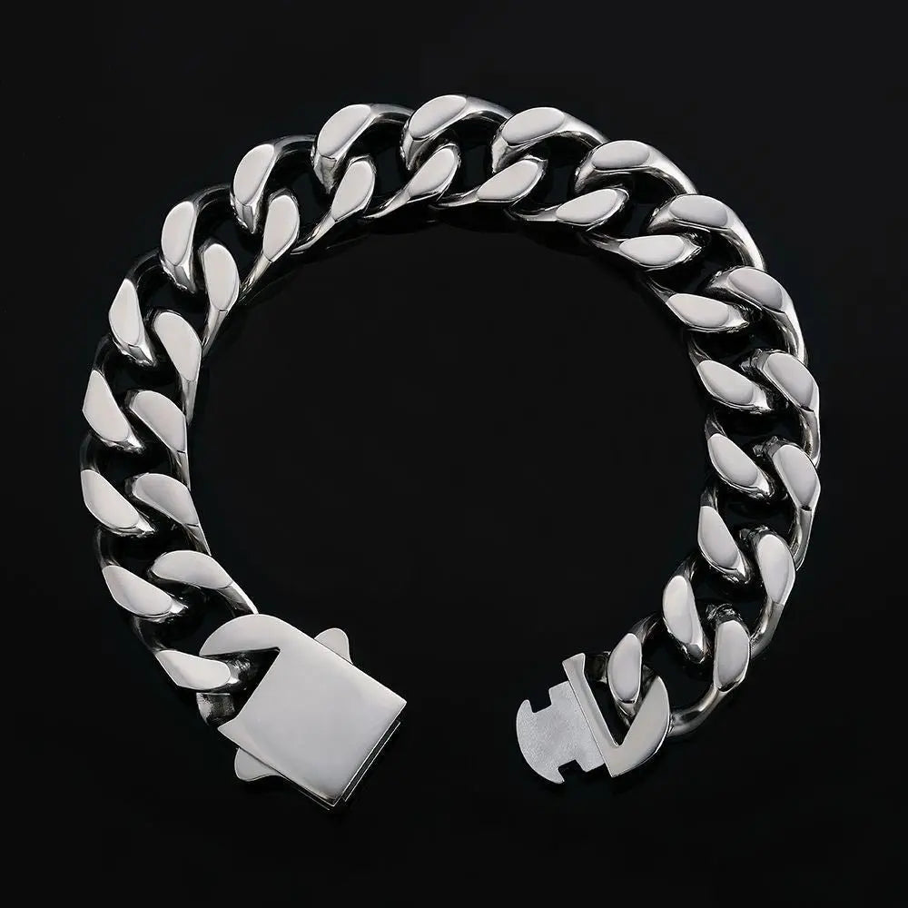 Heavy Miami Chain Shiny Stainless Steel Bracelet VRAFI