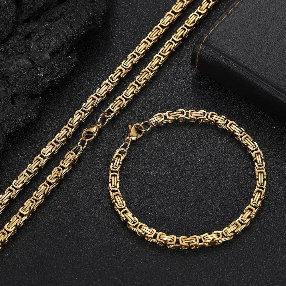 Hip Hop Stainless Steel Imperial Chain-Gold VRAFI