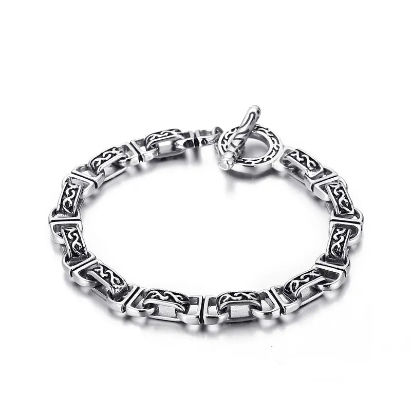 Hip Hop Toggle Clasp Stainless Steel Bracelet VRAFI