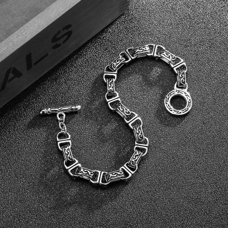 Hip Hop Toggle Clasp Stainless Steel Bracelet VRAFI