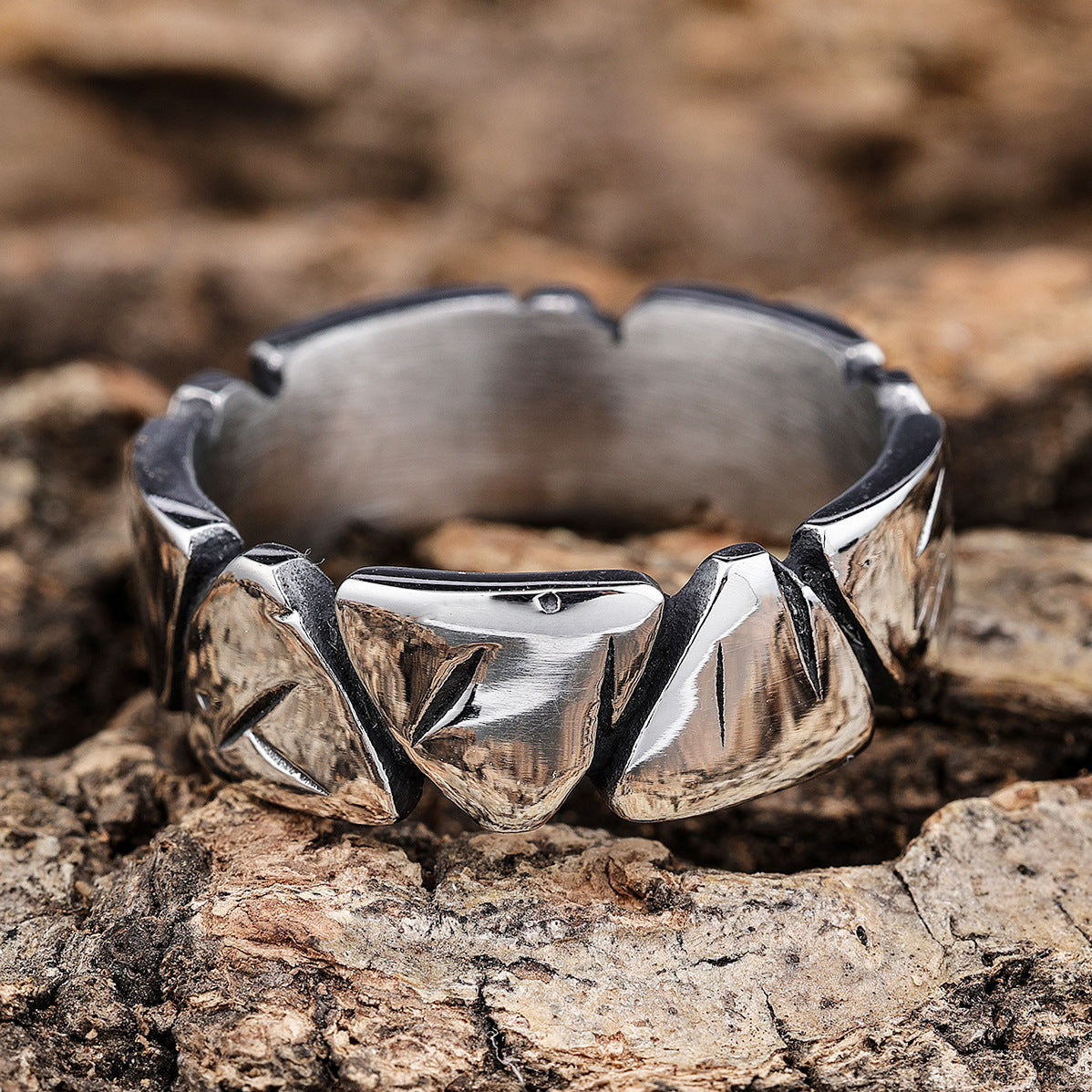 Hip Hop Wolf Paw Scratch Stainless Steel Ring-Vrafi Jewelry