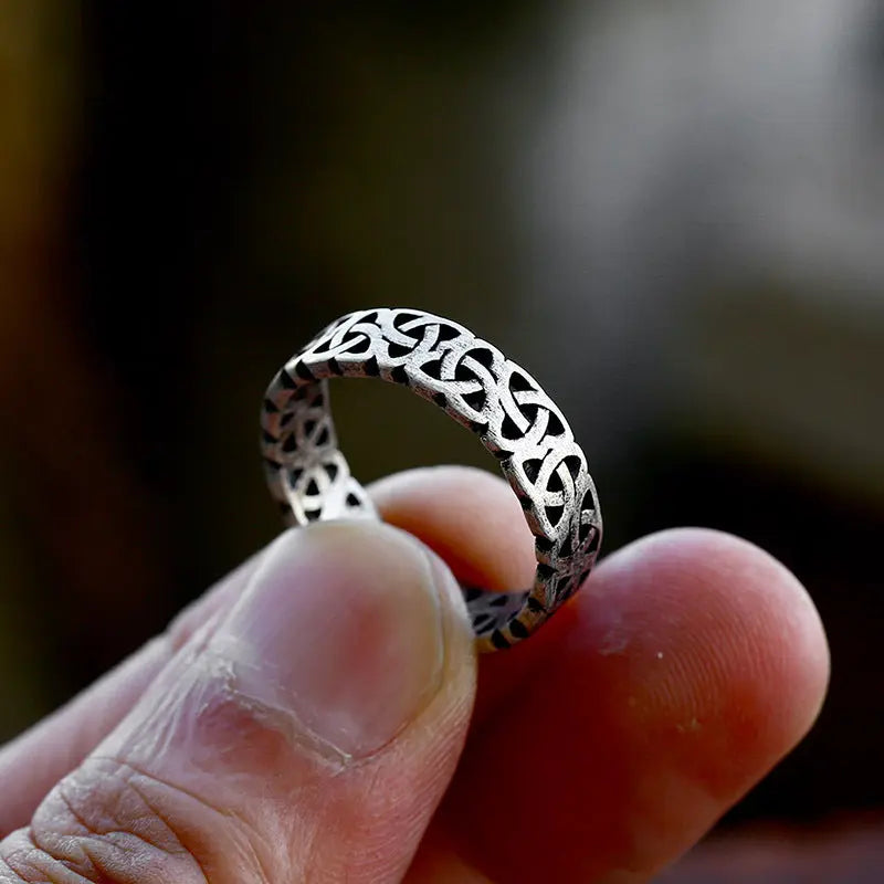 Hollow Celtic Knot Stainless Steel Ring - Vrafi Jewelry