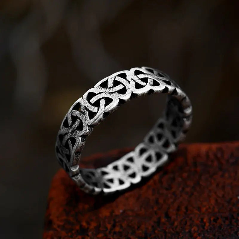 Hollow Celtic Knot Stainless Steel Ring - Vrafi Jewelry