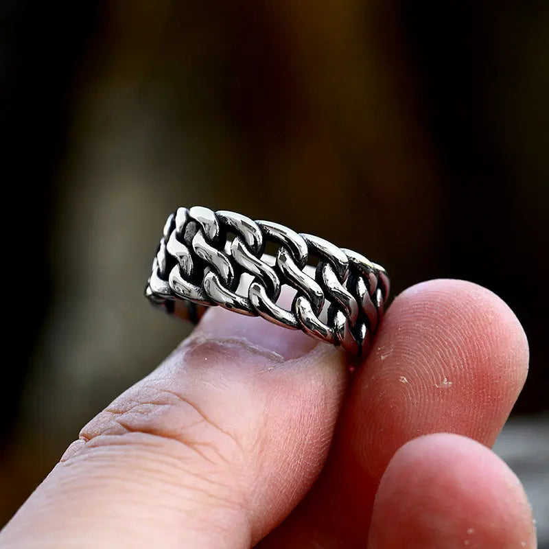 Hollow Chain Stainless Steel Ring VRAFI
