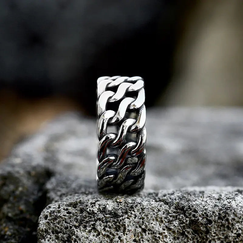 Hollow Chain Stainless Steel Ring VRAFI