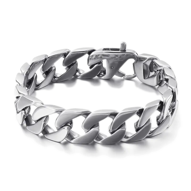 Hook Clasp 316L Stainless Steel Miami Chain Bracelet Vrafi Jewelry