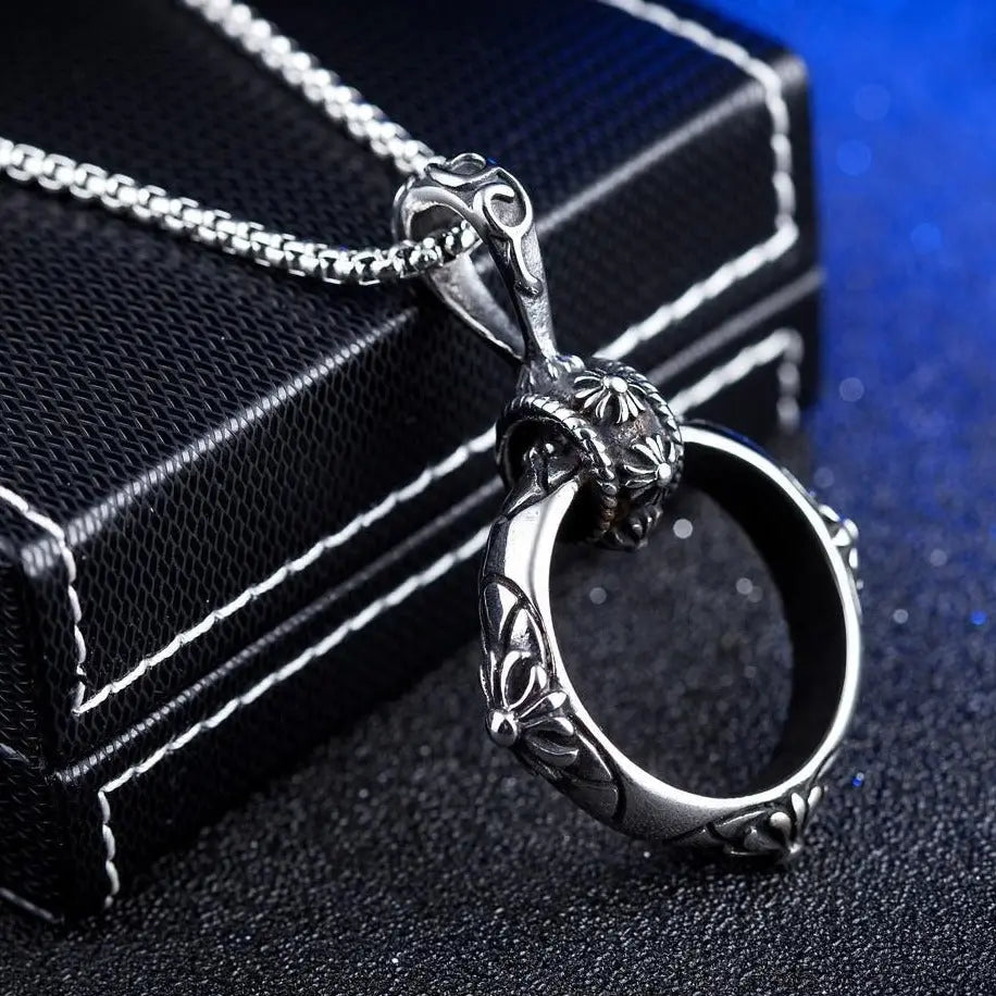 Hoop Style Stainless Steel Pendant - Vrafi Jewelry