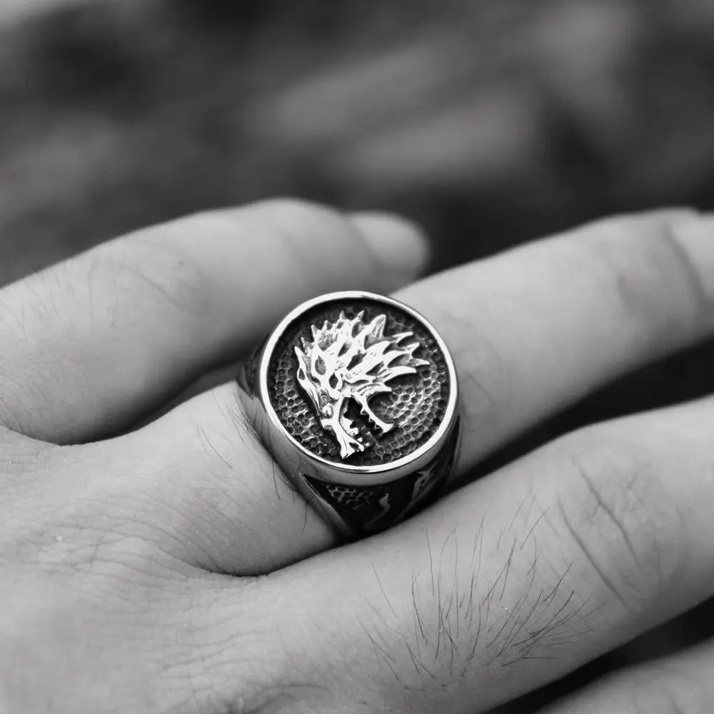 House Stark Direwolf Stainless Steel Ring VRAFI