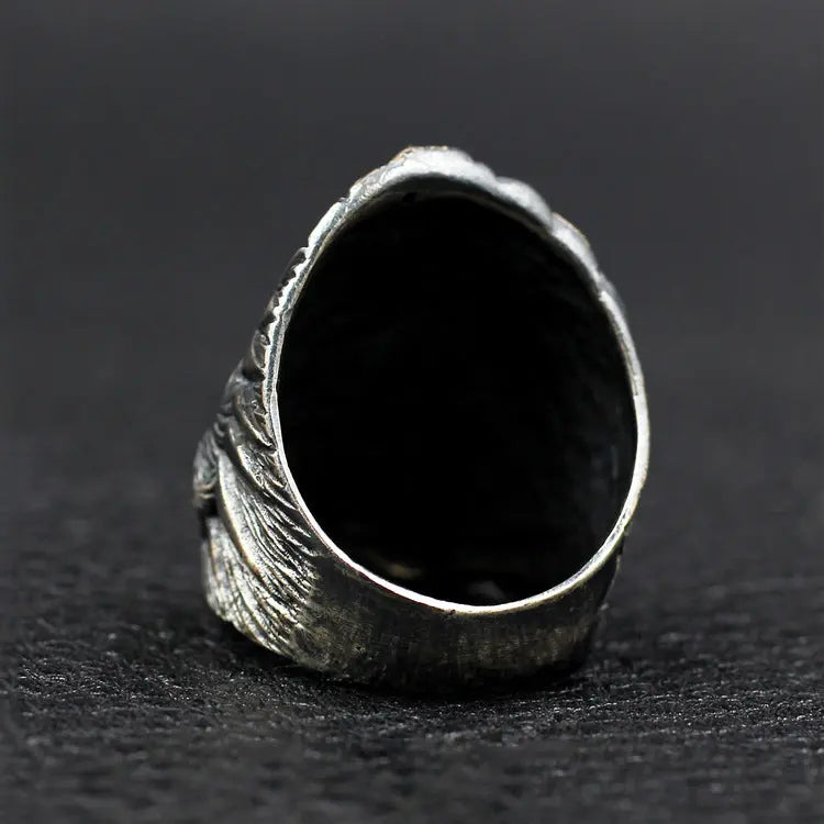 Indian Style Eagle Sterling Silver Ring - Vrafi Jewelry