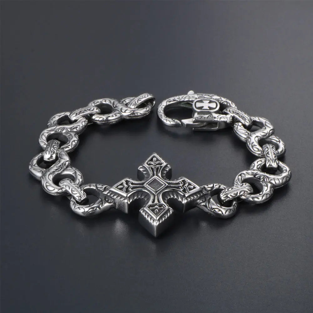Infinity Chain Cross Stainless Steel Bracelet VRAFI