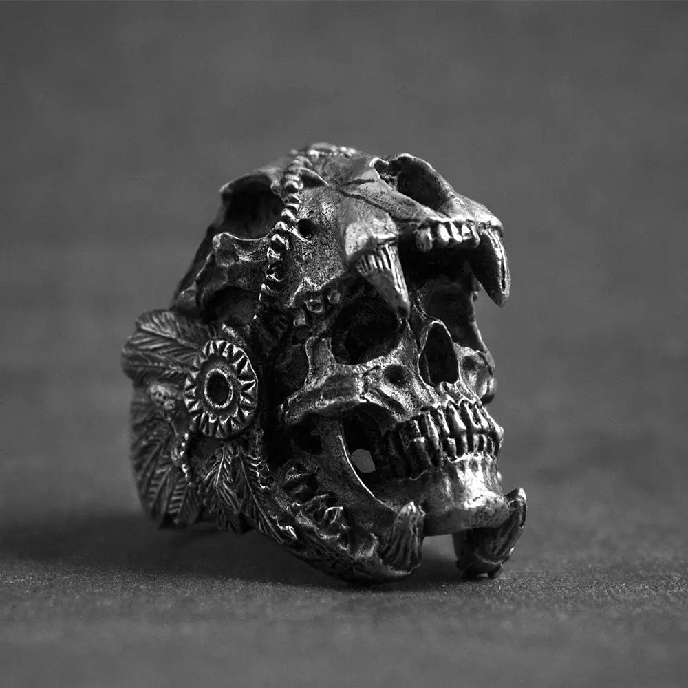 Jaguar Skull Stainless Steel Biker Ring - Vrafi Jewelry