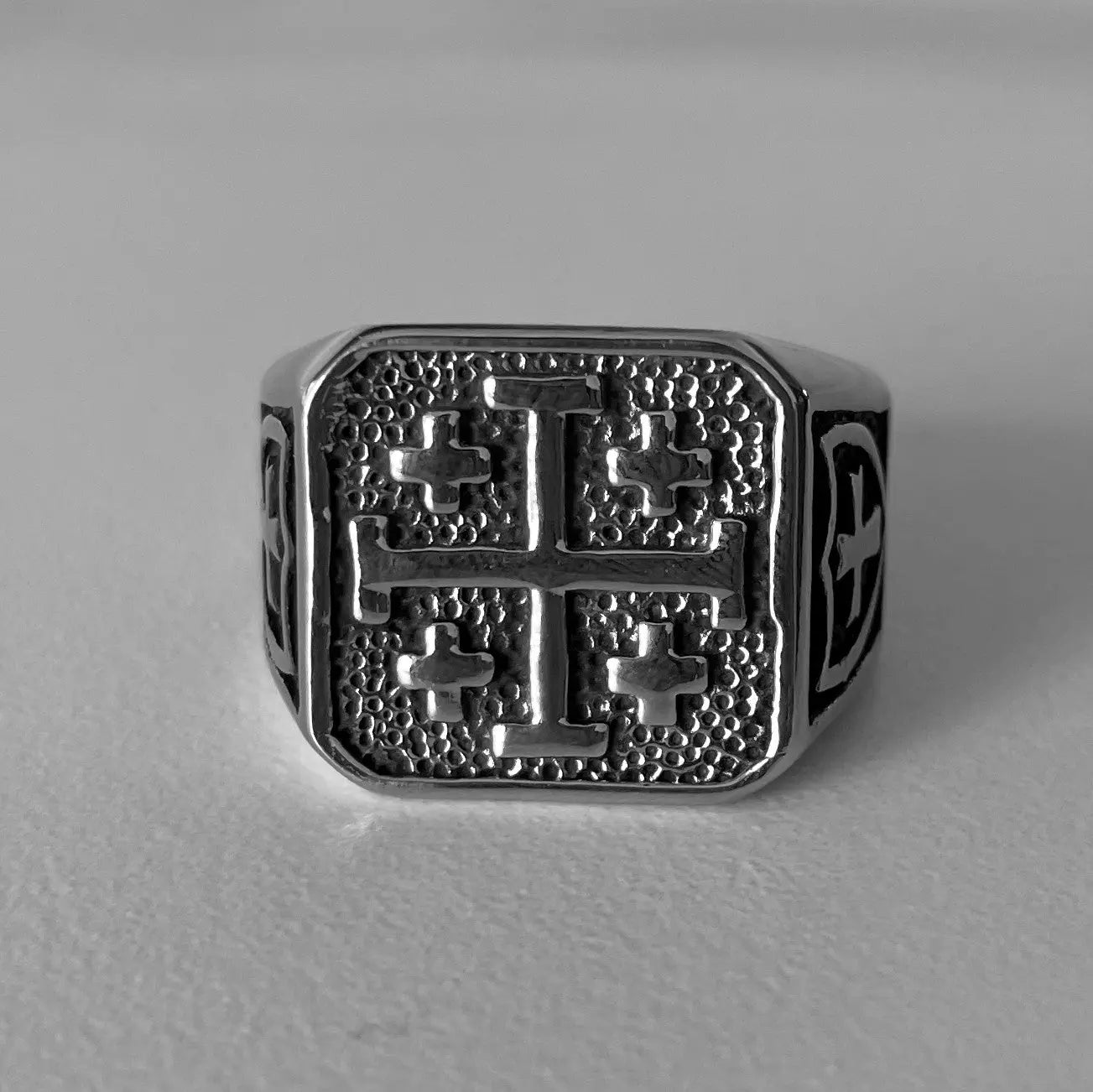 Jerusalem Cross Stainless Steel Ring VRAFI