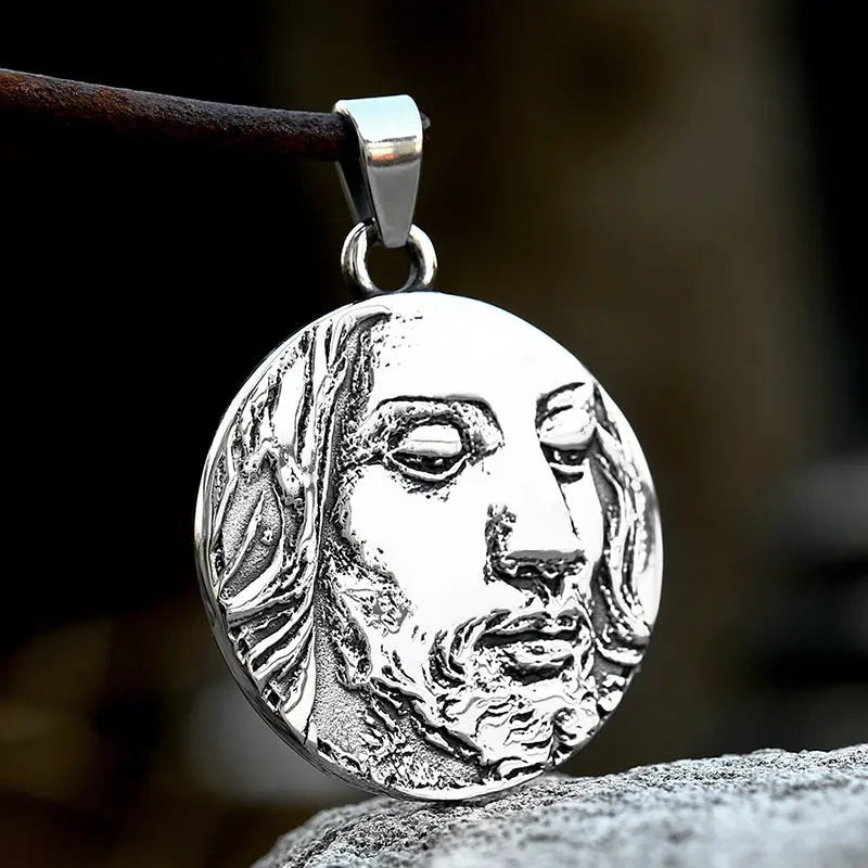 Jesus Round Stainless Steel Pendant VRAFI