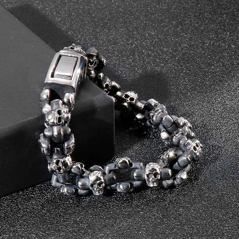 Linked Skulls Stainless Steel Bracelet VRAFI