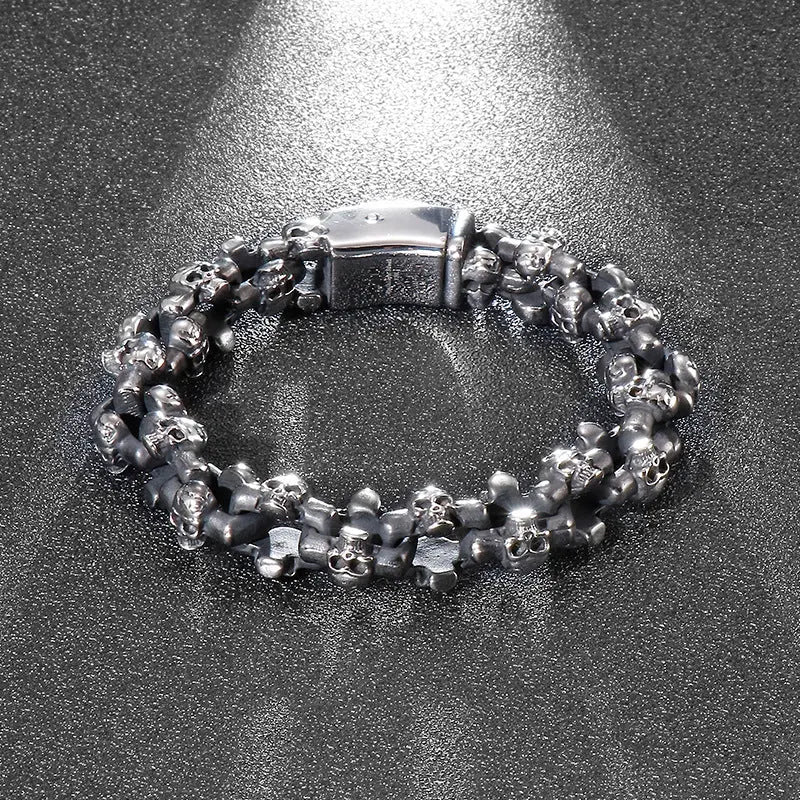 Linked Skulls Stainless Steel Bracelet VRAFI