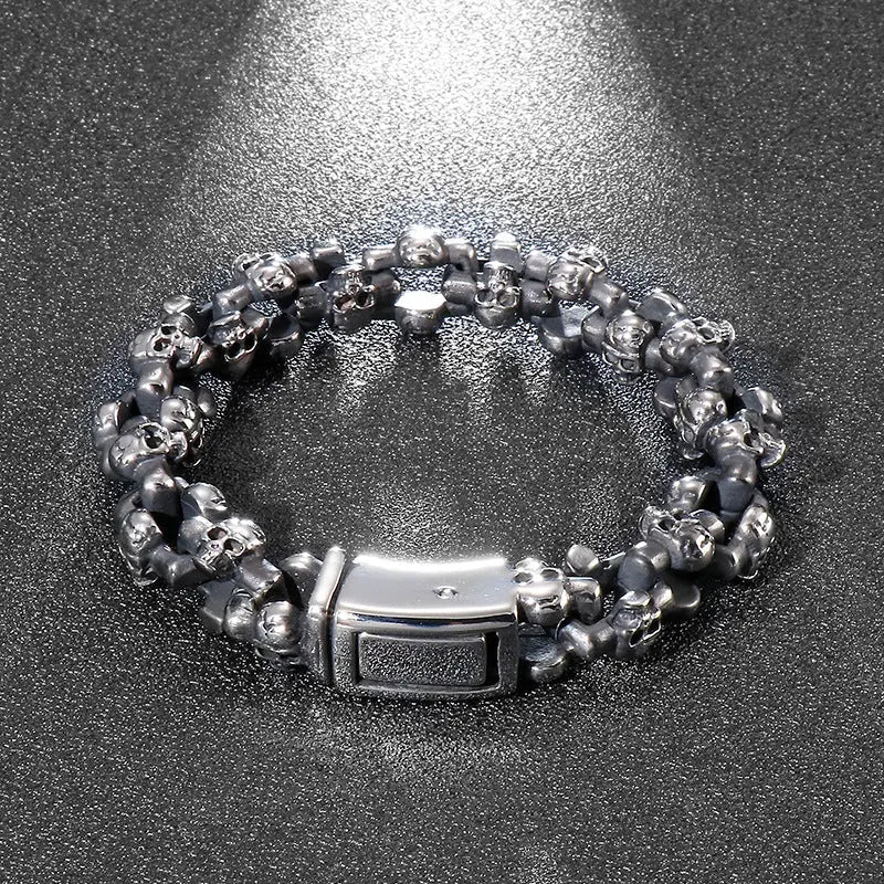 Linked Skulls Stainless Steel Bracelet VRAFI