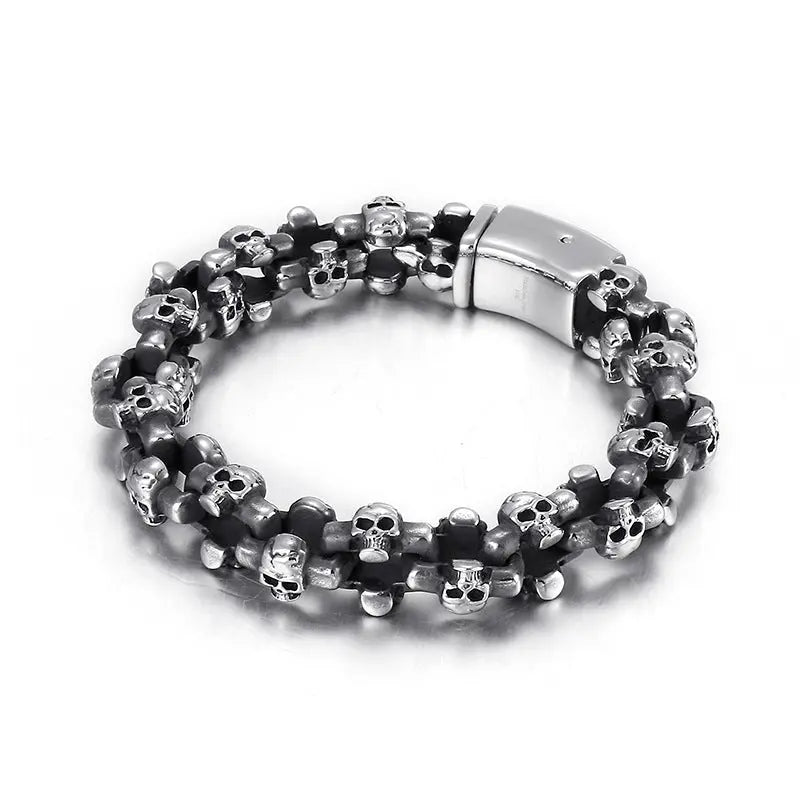 Linked Skulls Stainless Steel Bracelet VRAFI