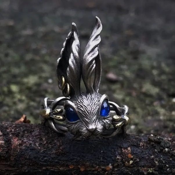 Lolita Alice Rabbit Silver Ring - Vrafi Jewelry