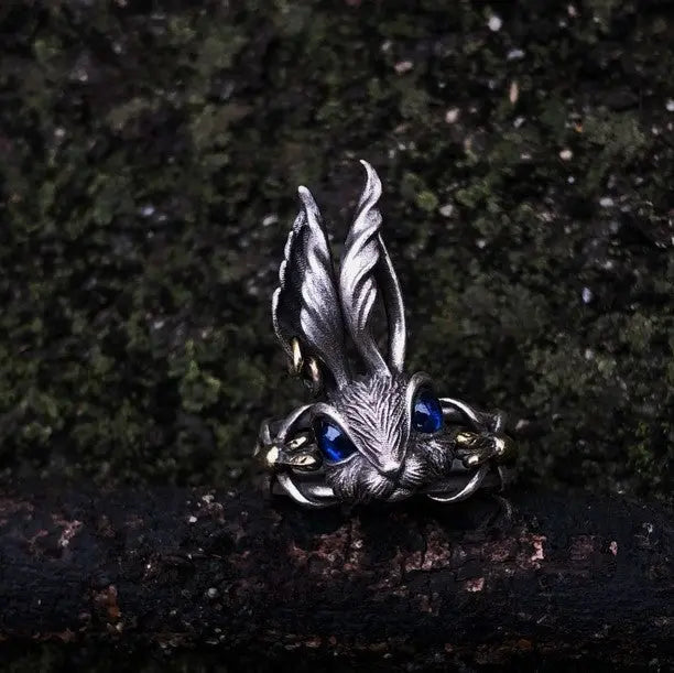 Lolita Alice Rabbit Silver Ring - Vrafi Jewelry