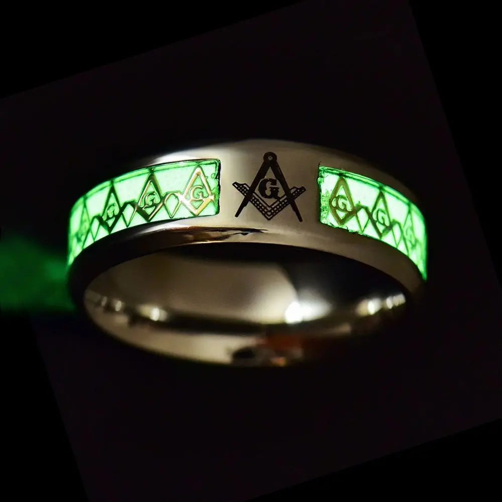 Luminous Masonic Stainless Steel Ring ZJJ