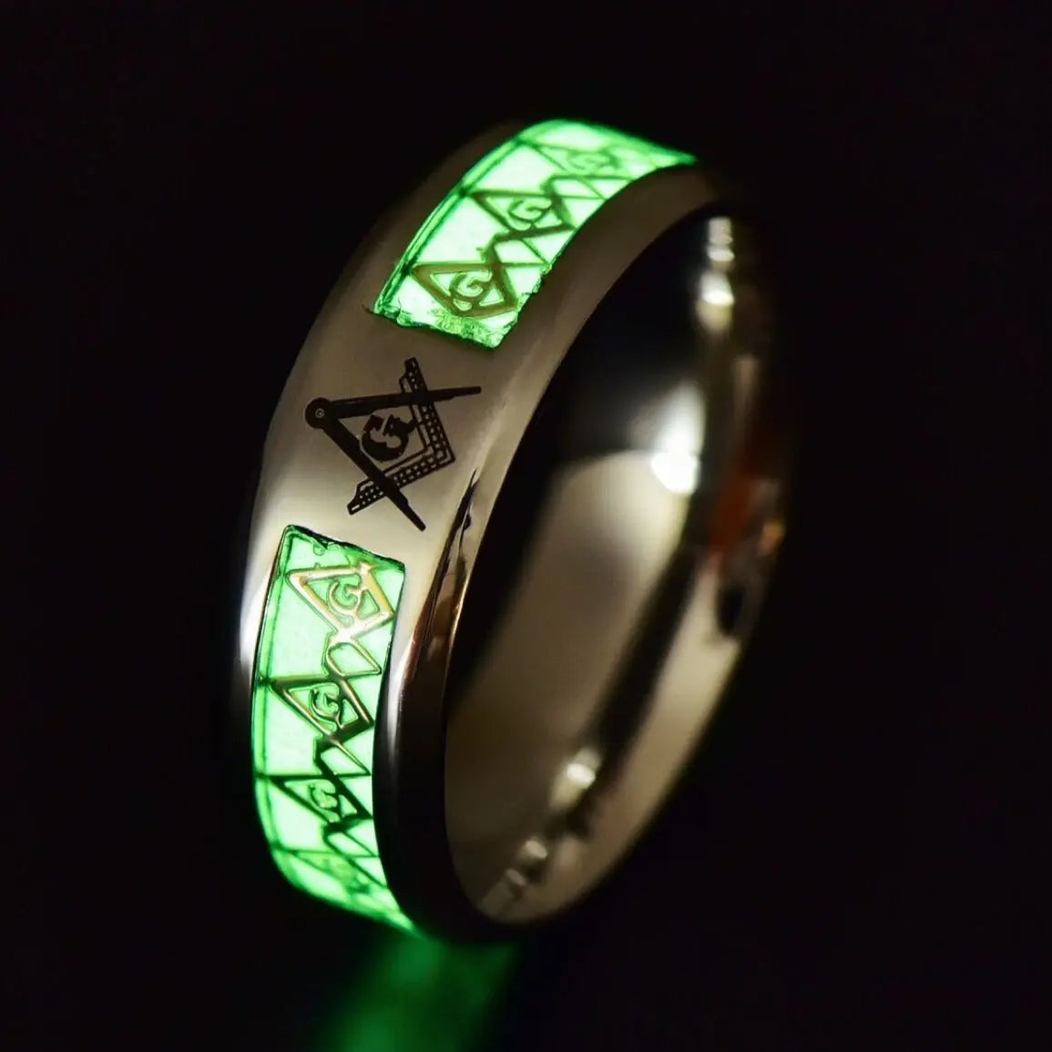 Luminous Masonic Stainless Steel Ring ZJJ