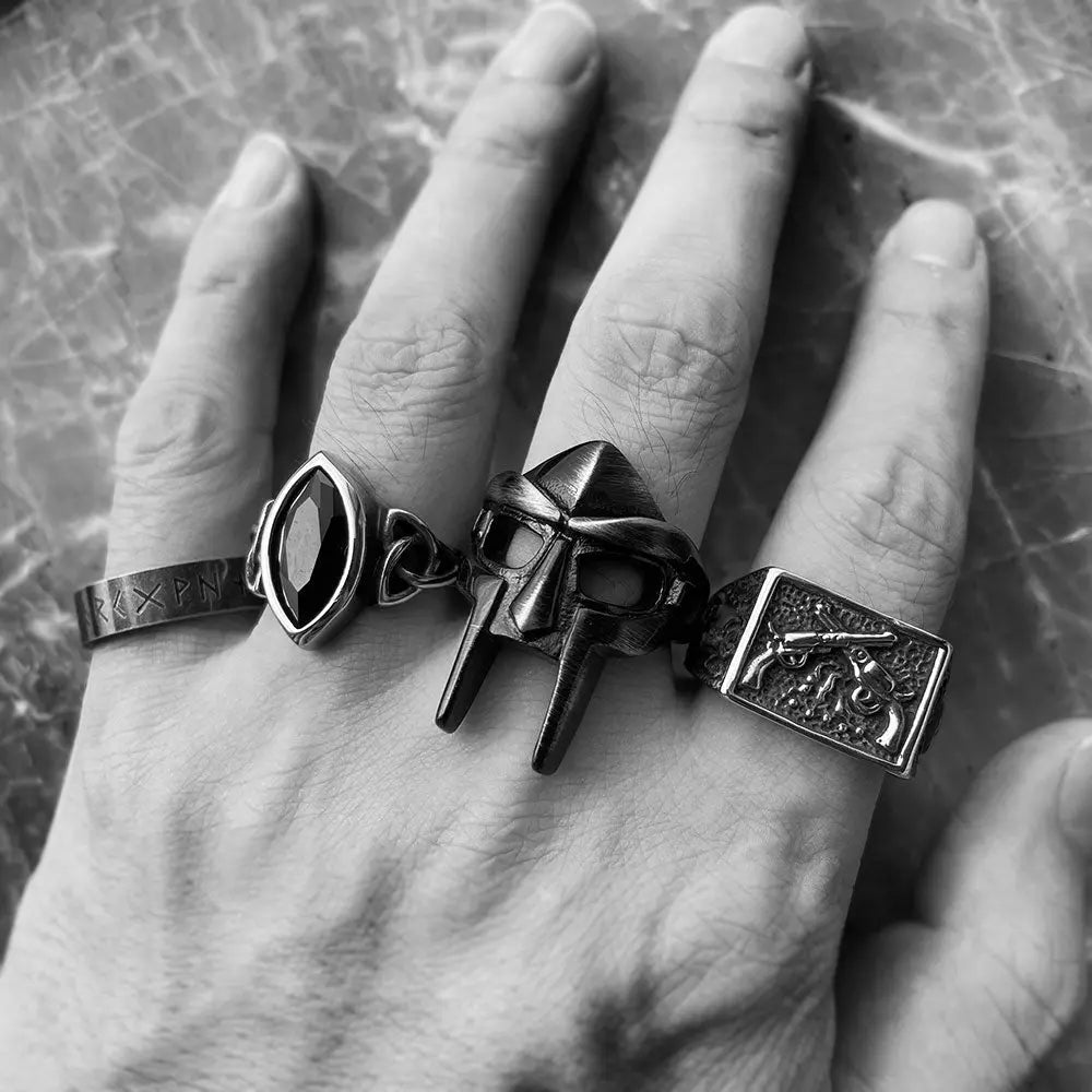 MF Doom Mask Stainless Steel Ring - Vrafi Jewelry