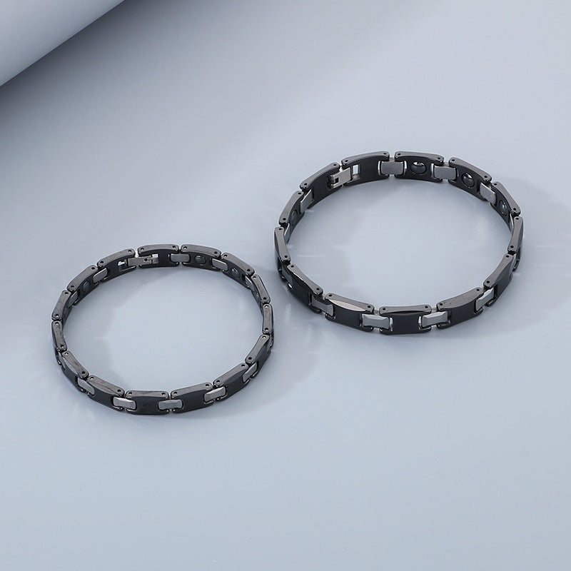 Magnet Germanium Stainless Steel Couple Bracelet