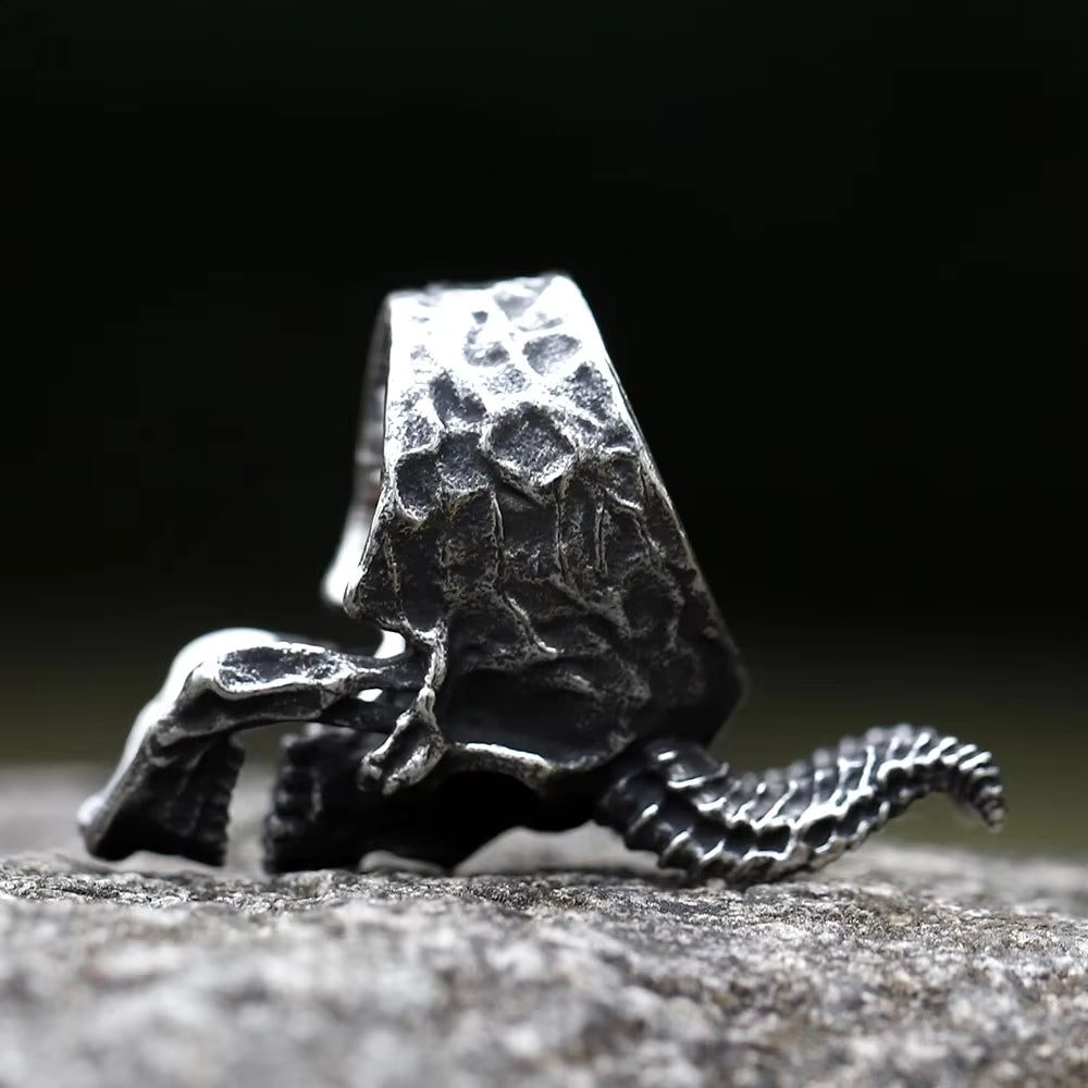 Textura De Flor Con Anillo De Acero Inoxidable Esmaltado