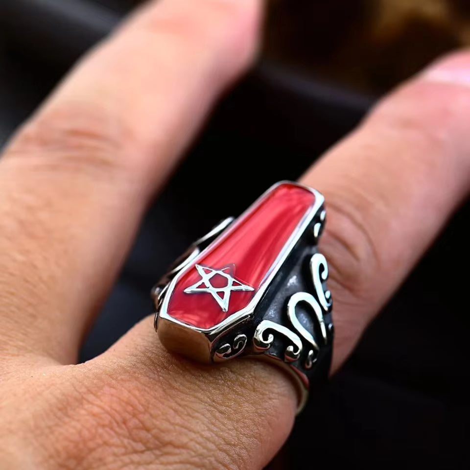 Blumenstruktur mit emailliertem Edelstahlring