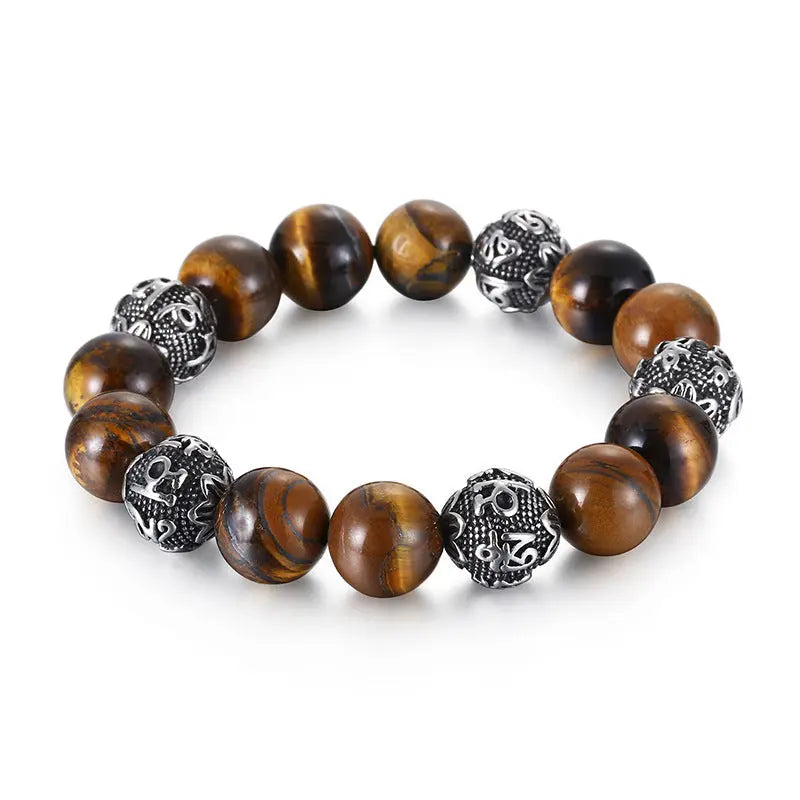 Mala Beads Bracelet Amulet Bead Natural Lava Rock Stone Feng Shui Bracelet Vrafi Jewelry