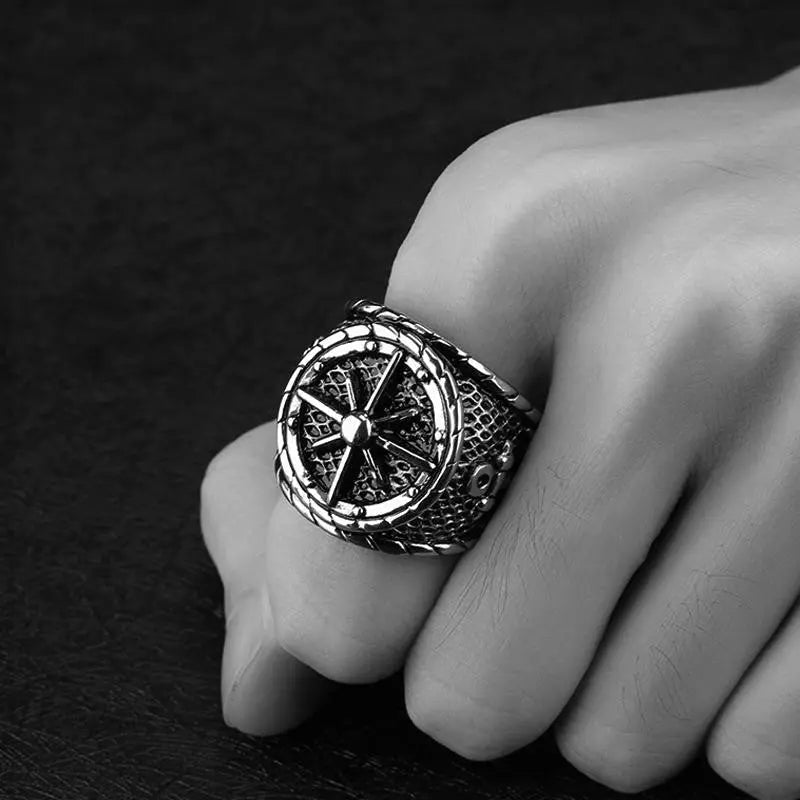 Marine Compass Anchor Stainless Steel Ring - Vrafi Jewelry