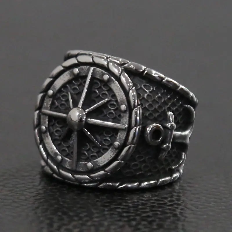 Marine Compass Anchor Stainless Steel Ring - Vrafi Jewelry