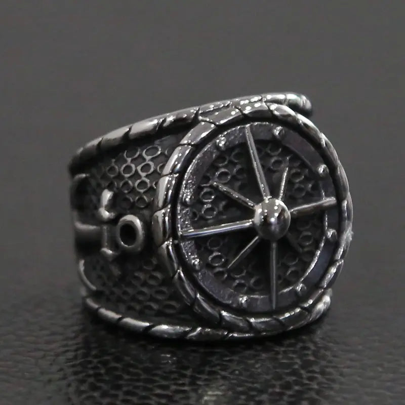 Marine Compass Anchor Stainless Steel Ring - Vrafi Jewelry