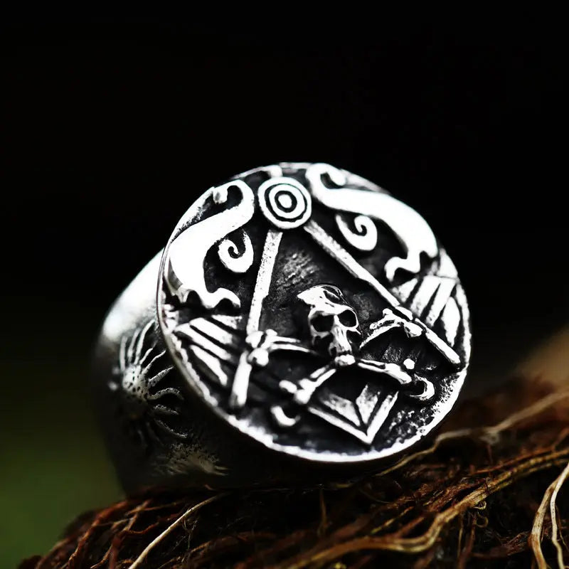 Masonic Skull Stainless Steel Ring VRAFI