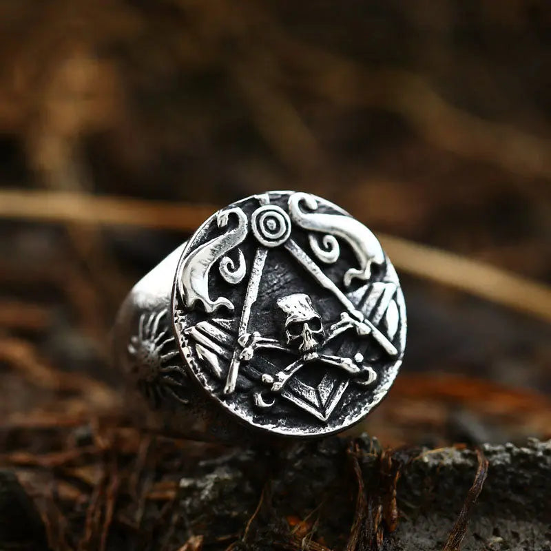 Masonic Skull Stainless Steel Ring VRAFI