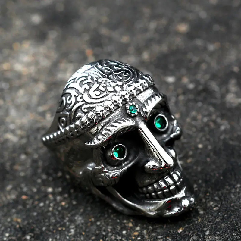 Mayan God Skull Stainless Steel Ring VRAFI