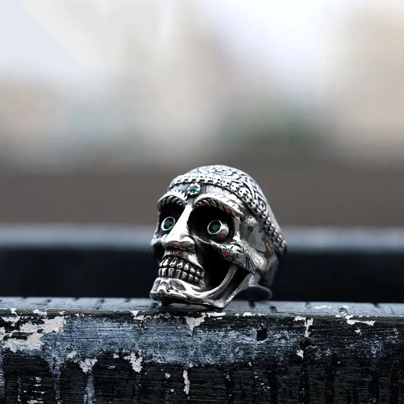 Mayan God Skull Stainless Steel Ring VRAFI