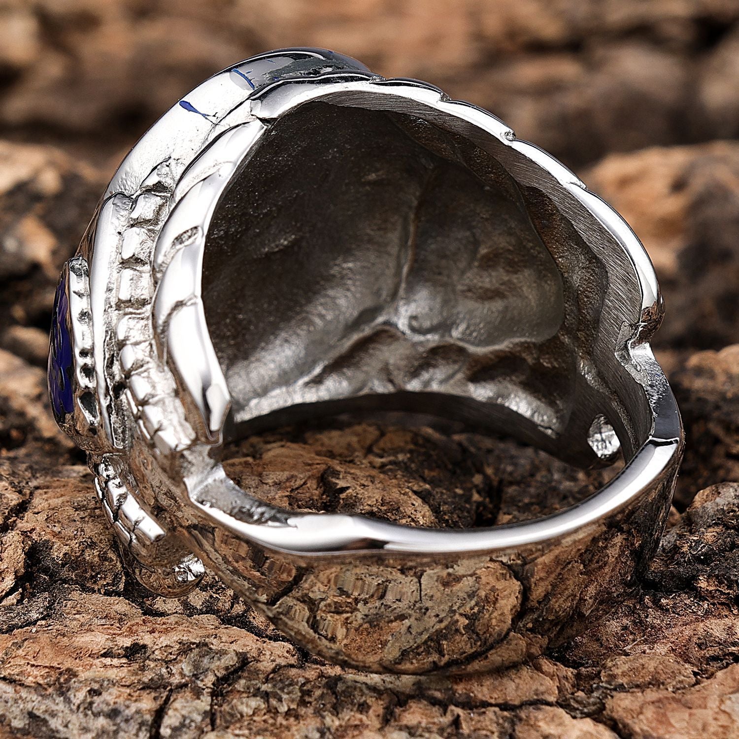 Men's Resin Crystal Epoxy Stainless Steel Ring