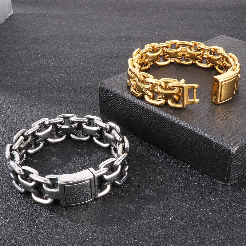 Men's Whip Plain Stainless Steel Bracelet